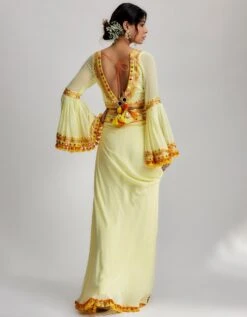 Yellow Naira Drape Skirt Set -Incasee Ceantral 1236yellowb