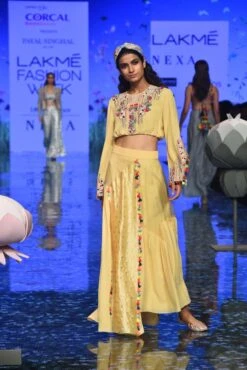 Pale Yellow Abisha Balloon Top And Asymmetric Skirt