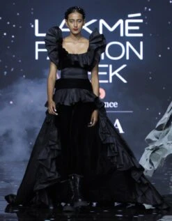 Scoop Neck Bubble Ruffle Jumpsuit