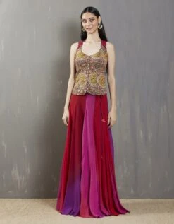 Hot Pink Noor Corset With Skirt