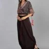Black Ajrakh Overlap Crop Top With Dhoti Skirt -Incasee Ceantral 1 48023
