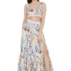 Stone Colour Printed Art Crepe Bustier And Frill Skirt -Incasee Ceantral 1 58097