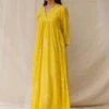 Yellow Dramatic Poppy Gathered Dress 1 Yellow Dramatic Poppy Gathered Dress -Incasee Ceantral 1 60610
