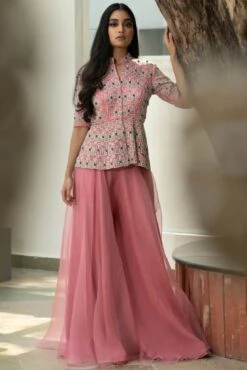 Onion Pink Skirt With A Cape