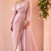 Light Pink Jaslyn Jumpsuit With Dupatta And Belt -Incasee Ceantral 1 64177