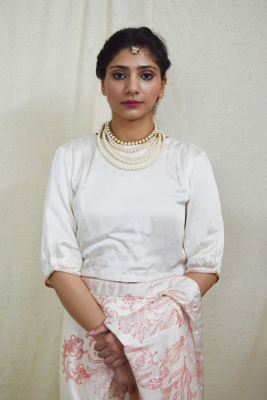 White Ethereal Shoulder Pleated With Sleeve Blouse 3 White Ethereal Shoulder Pleated With Sleeve Blouse