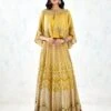 Yellow Cape With Skirt With Bead Work And Gota Patti With Cross Stitch Embroidery 2 Yellow Cape With Skirt With Bead Work And Gota Patti With Cross Stitch Embroidery -Incasee Ceantral 1 79131