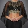 Black Embroidered Cape Blouse -Incasee Ceantral 1 79257