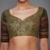 Khakhi Green Silk Blouse