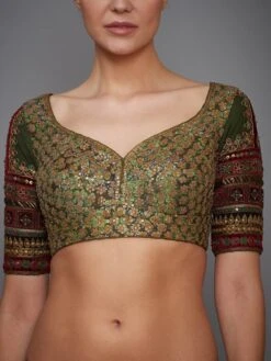 Khakhi Green Silk Blouse