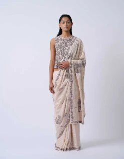 Pink Embroidered Blouse In Handloom Cotton