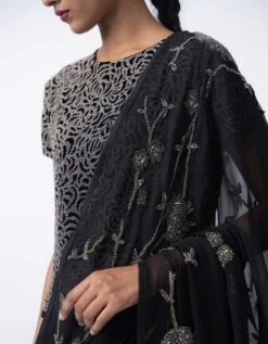 Black Silver Velvet Blouse -Incasee Ceantral 2213blacksilver4