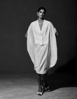 White Hybrid Blazer Dress