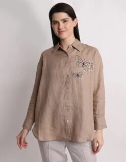 Green Butterfly Emboridered Shirt -Incasee Ceantral 2311133
