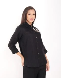 Black Rabbit Embroidered Shirt -Incasee Ceantral 2311514