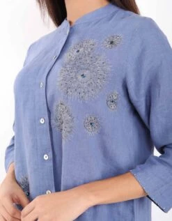 Blue Zari Embroidered Shirt -Incasee Ceantral 2311634