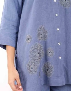 Blue Zari Embroidered Shirt -Incasee Ceantral 2311635