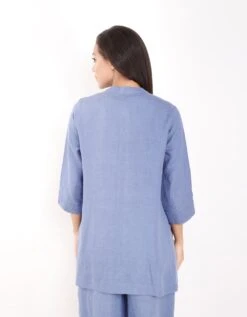 Blue Zari Embroidered Shirt -Incasee Ceantral 231163b