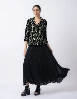 Black DN Georgette Skirt