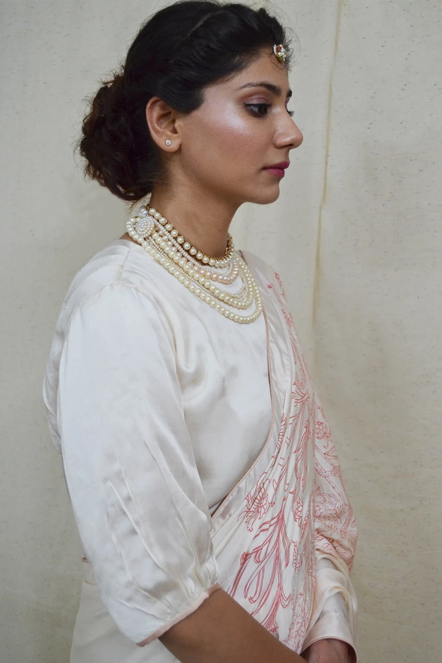 White Ethereal Shoulder Pleated With Sleeve Blouse 4 White Ethereal Shoulder Pleated With Sleeve Blouse - Image 2