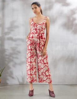 Red And White Floral Jumpsuit -Incasee Ceantral 2 5355