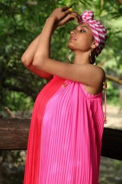 Coral And Pink Halter Dress -Incasee Ceantral 2 56237