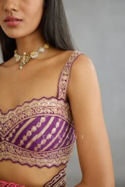 Violet Gul Rez Zarra Embroidered Blouse -Incasee Ceantral 3013blviolet2