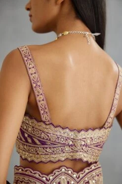 Violet Gul Rez Zarra Embroidered Blouse -Incasee Ceantral 3013blviolet3