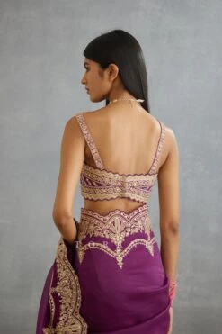 Violet Gul Rez Zarra Embroidered Blouse -Incasee Ceantral 3013blvioletb