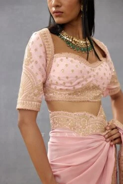 Pink Gul Mohar Jasmeet Blouse -Incasee Ceantral 3048bl3