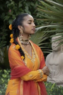 Gajri Apple Cut Kurta With Layered Lehnga And Dupatta -Incasee Ceantral 3 21875