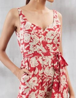 Red And White Floral Jumpsuit -Incasee Ceantral 3 4007
