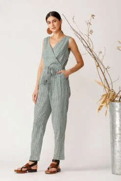 Green Reggae Check Jumpsuit -Incasee Ceantral 3 44181