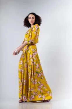 Yellow Bv Printed Kaftan Box Pleated Jumpsuit -Incasee Ceantral 3 44350