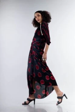 Black And Red Shibori Kk Gather Dress -Incasee Ceantral 3 44375