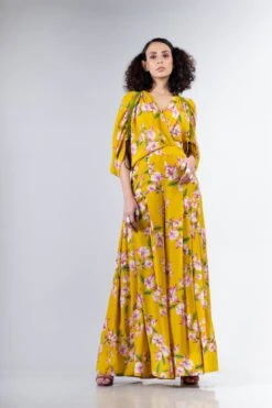 Yellow Bv Printed Kaftan Box Pleated Jumpsuit -Incasee Ceantral 4 28957