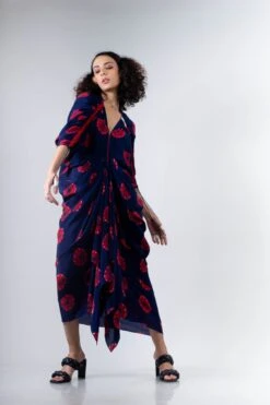 Blue/Red Shibori Kk Zipper Dress -Incasee Ceantral 4 28960
