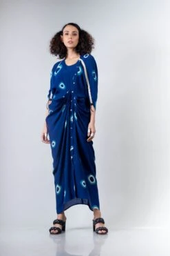 Blue Polka H/H Dress Elasticated -Incasee Ceantral 4 28972