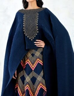 Blue Cape With Skirt With Hand Embroidery -Incasee Ceantral 4 33000