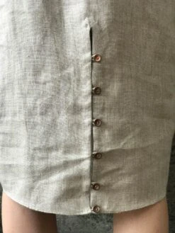 Beige Mint Linen Cowl Kurta Dress -Incasee Ceantral 4 33545