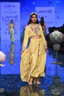 Pale Yellow Abisha Balloon Top And Asymmetric Skirt -Incasee Ceantral 4 4804