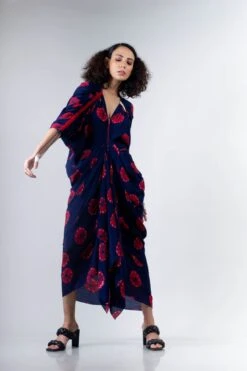Blue/Red Shibori Kk Zipper Dress -Incasee Ceantral 5 13857