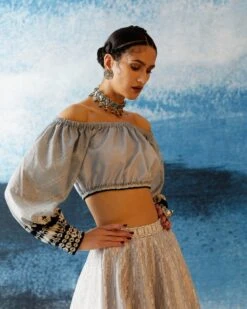 Silver Bikaner Leela Top And Skirt -Incasee Ceantral 5 14353