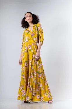Yellow Bv Printed Kaftan Box Pleated Jumpsuit -Incasee Ceantral 6 5270