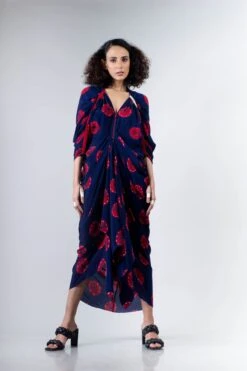 Blue/Red Shibori Kk Zipper Dress -Incasee Ceantral 6 5271
