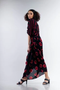 Black And Red Shibori Kk Gather Dress -Incasee Ceantral 6 5278