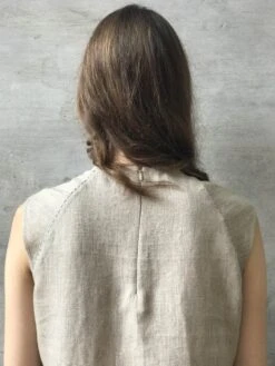 Beige Mint Linen Cowl Kurta Dress -Incasee Ceantral 6 6389