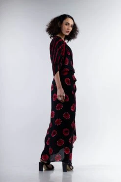 Black And Red Shibori Kk Gather Dress -Incasee Ceantral 7 2101