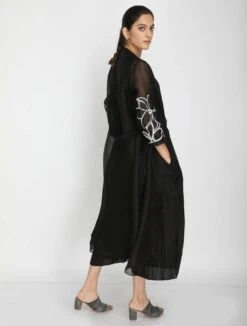 Black Patch Worked Jumpsuit With Jacket -Incasee Ceantral 7 2584