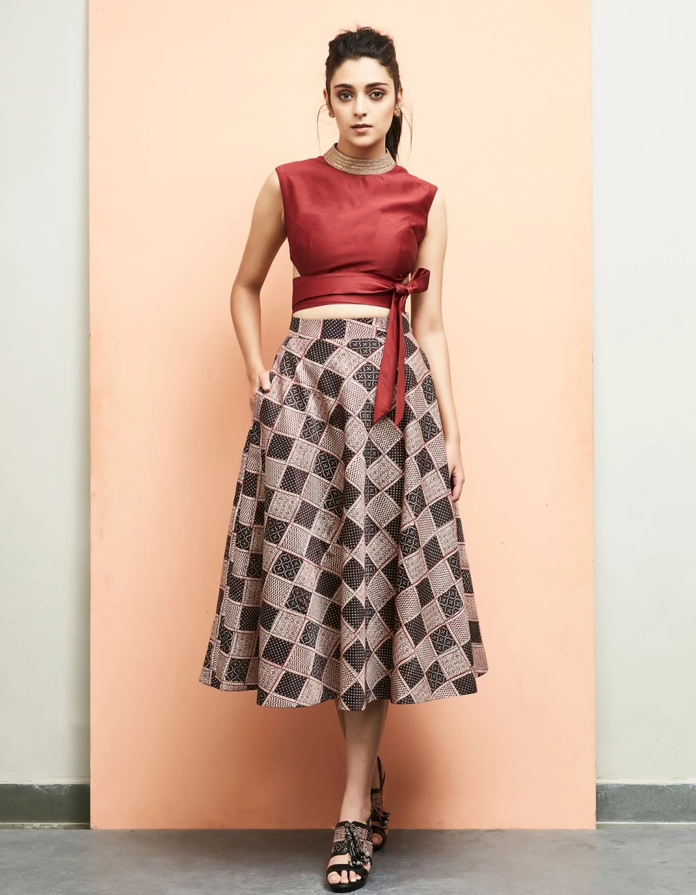 Bagru Top With A Maroon Crop Top 9 Bagru Top With A Maroon Crop Top - Image 7